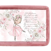 Tava mot/turta fete, aniversare 1 an, Balerina, catifea roz pudrat, 7 piese, 34x25 cm, REC5011/17